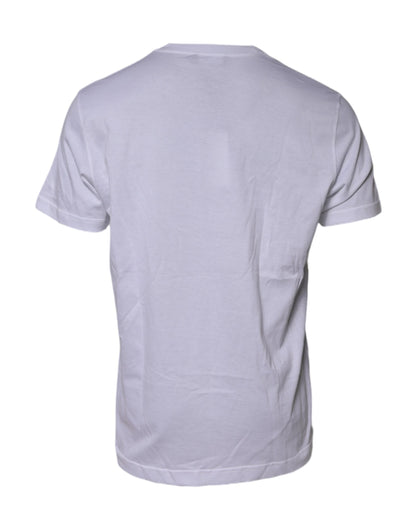 Dolce &amp; Gabbana – Weißes T-Shirt mit kurzen Ärmeln und DG LOVE-Patch