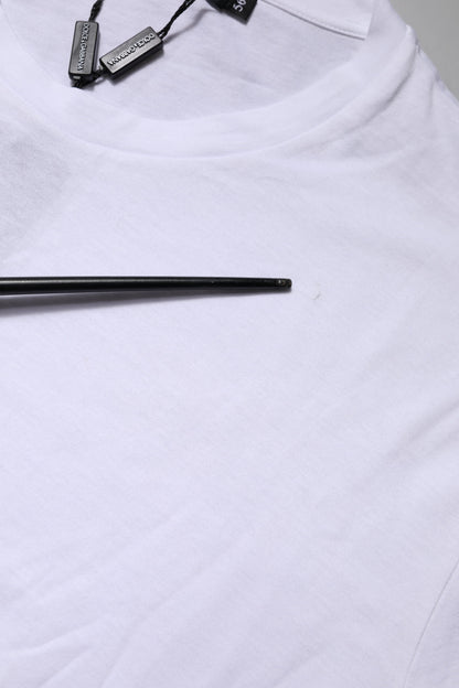 Dolce &amp; Gabbana – Weißes T-Shirt mit kurzen Ärmeln und DG LOVE-Patch