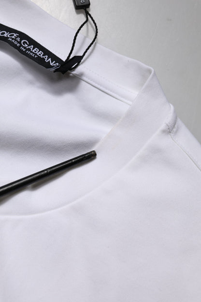 Dolce &amp; Gabbana – Weißes, kurzärmliges T-Shirt mit Logoverzierung