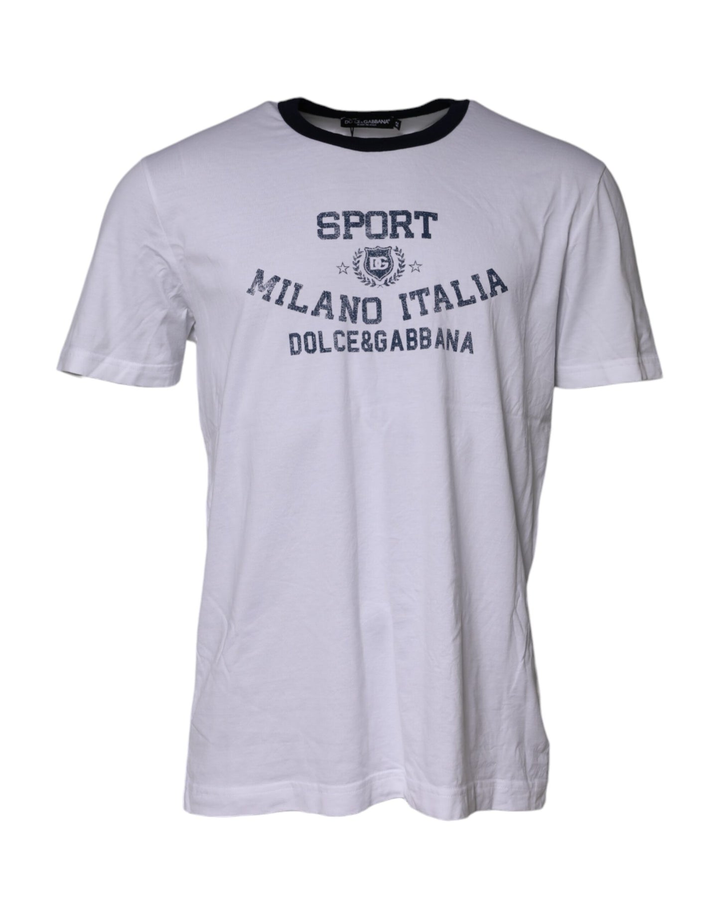 Dolce &amp; Gabbana – Weißes, kurzärmliges T-Shirt mit DG-Logo-Print