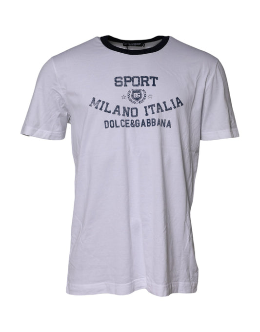 Dolce &amp; Gabbana – Weißes, kurzärmliges T-Shirt mit DG-Logo-Print
