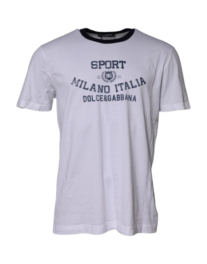 Dolce &amp; Gabbana – Weißes, kurzärmliges T-Shirt mit DG-Logo-Print