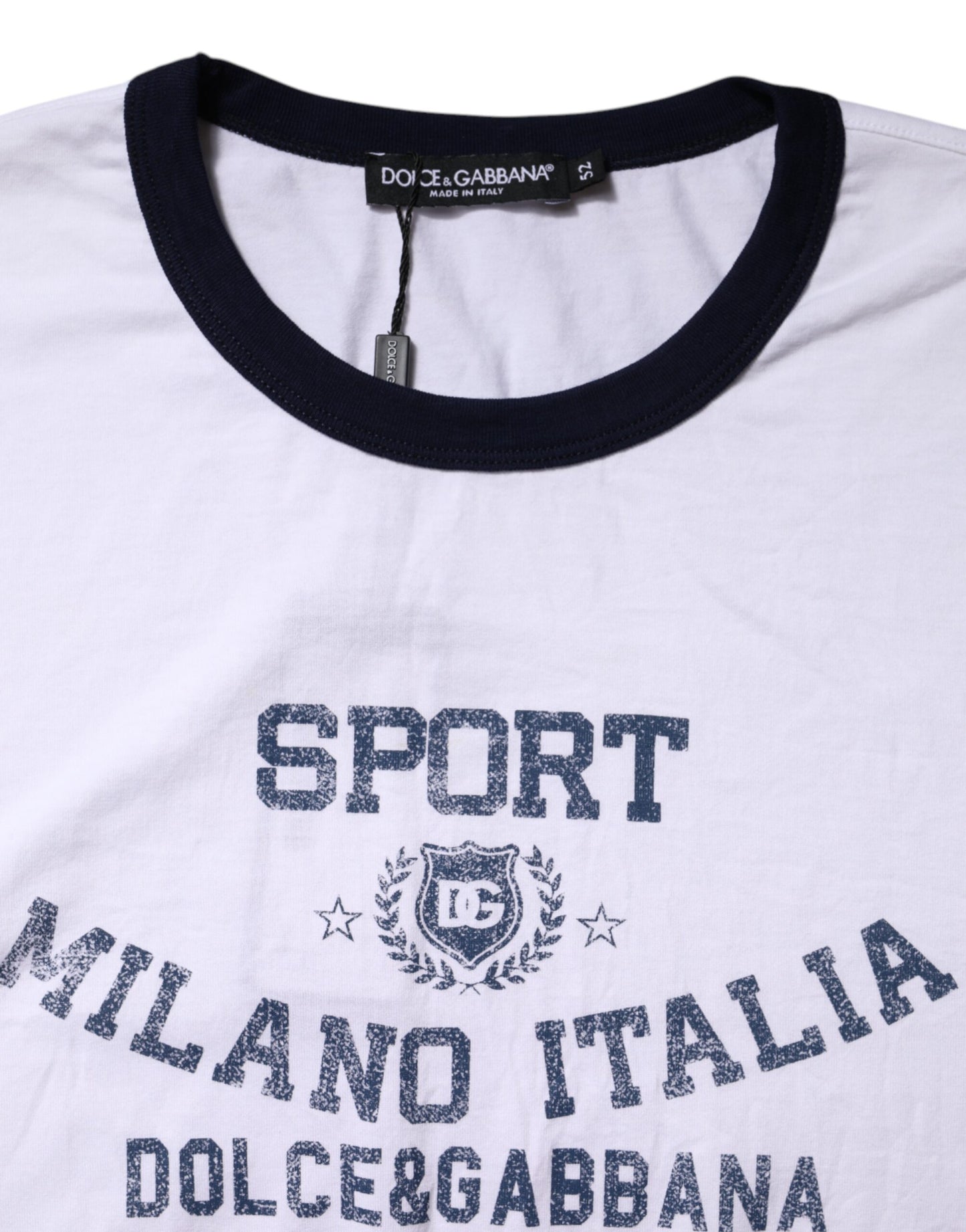 Dolce &amp; Gabbana – Weißes, kurzärmliges T-Shirt mit DG-Logo-Print