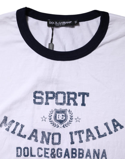 Dolce &amp; Gabbana – Weißes, kurzärmliges T-Shirt mit DG-Logo-Print