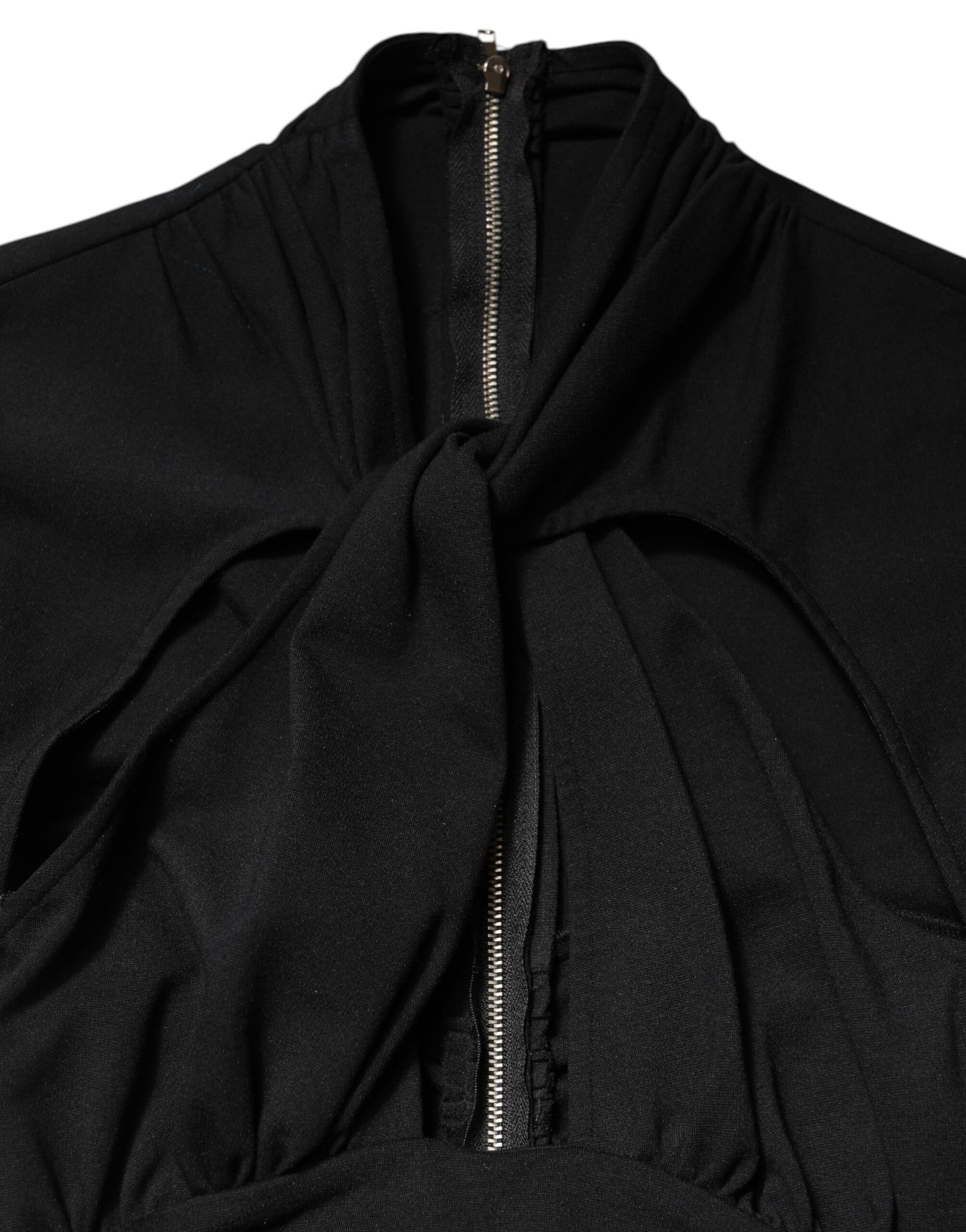 Dolce &amp; Gabbana – Schwarzes, langärmliges Etui-Midikleid