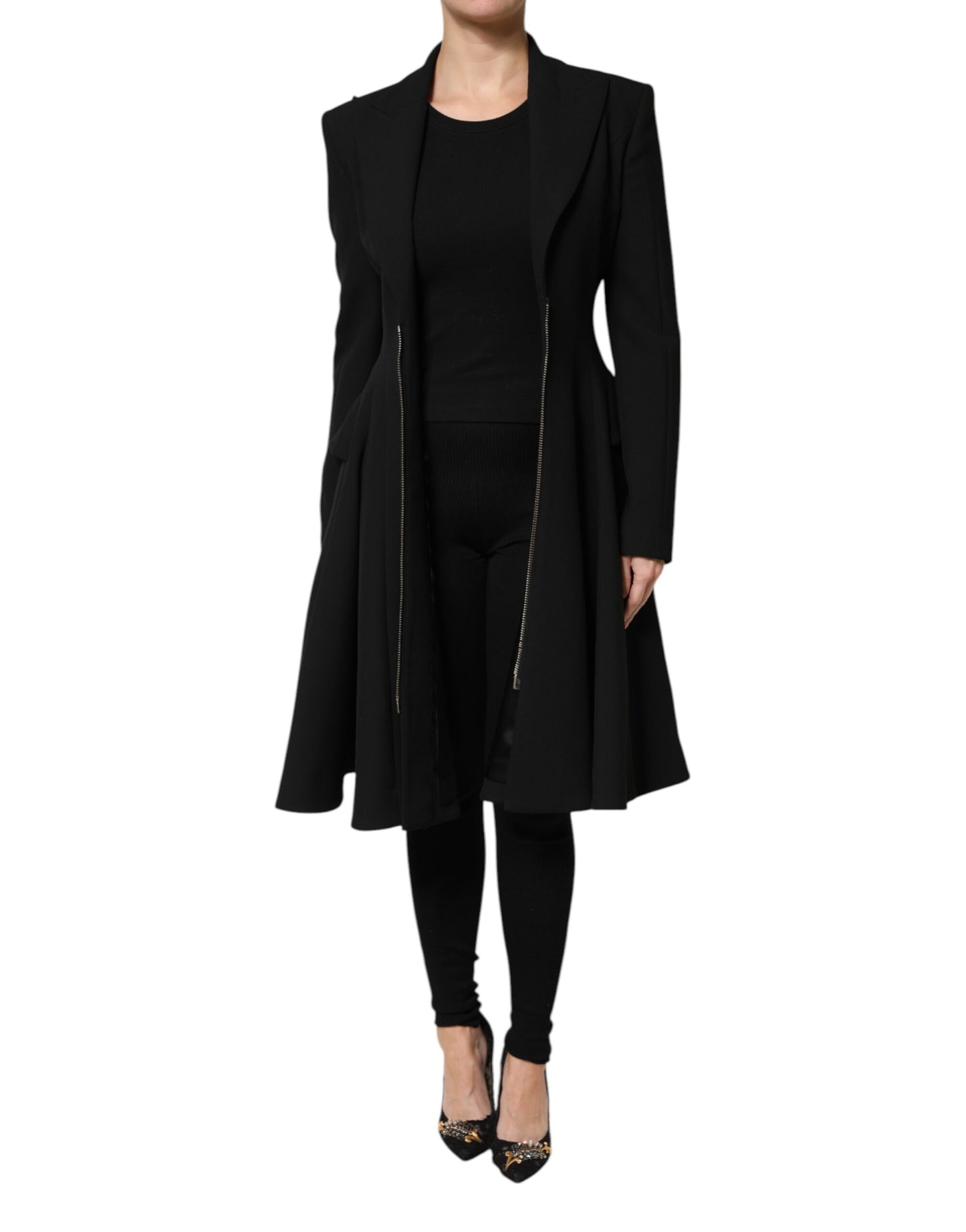 Les Hommes Black Polyester Single Breasted Trench Coat Jacket