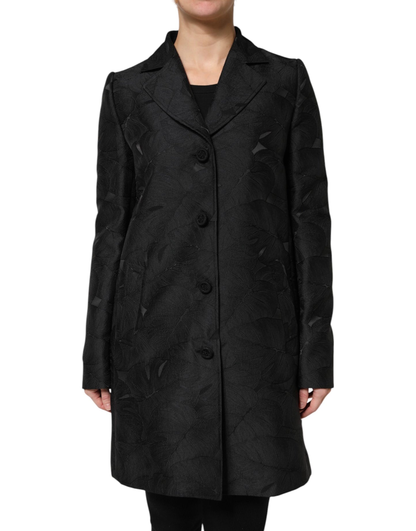 Dolce &amp; Gabbana – Schwarze, einreihige Trenchcoat-Jacke