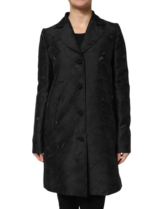 Dolce &amp; Gabbana – Schwarze, einreihige Trenchcoat-Jacke