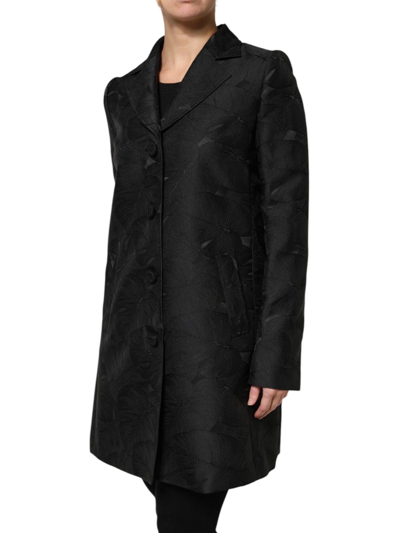 Dolce &amp; Gabbana – Schwarze, einreihige Trenchcoat-Jacke