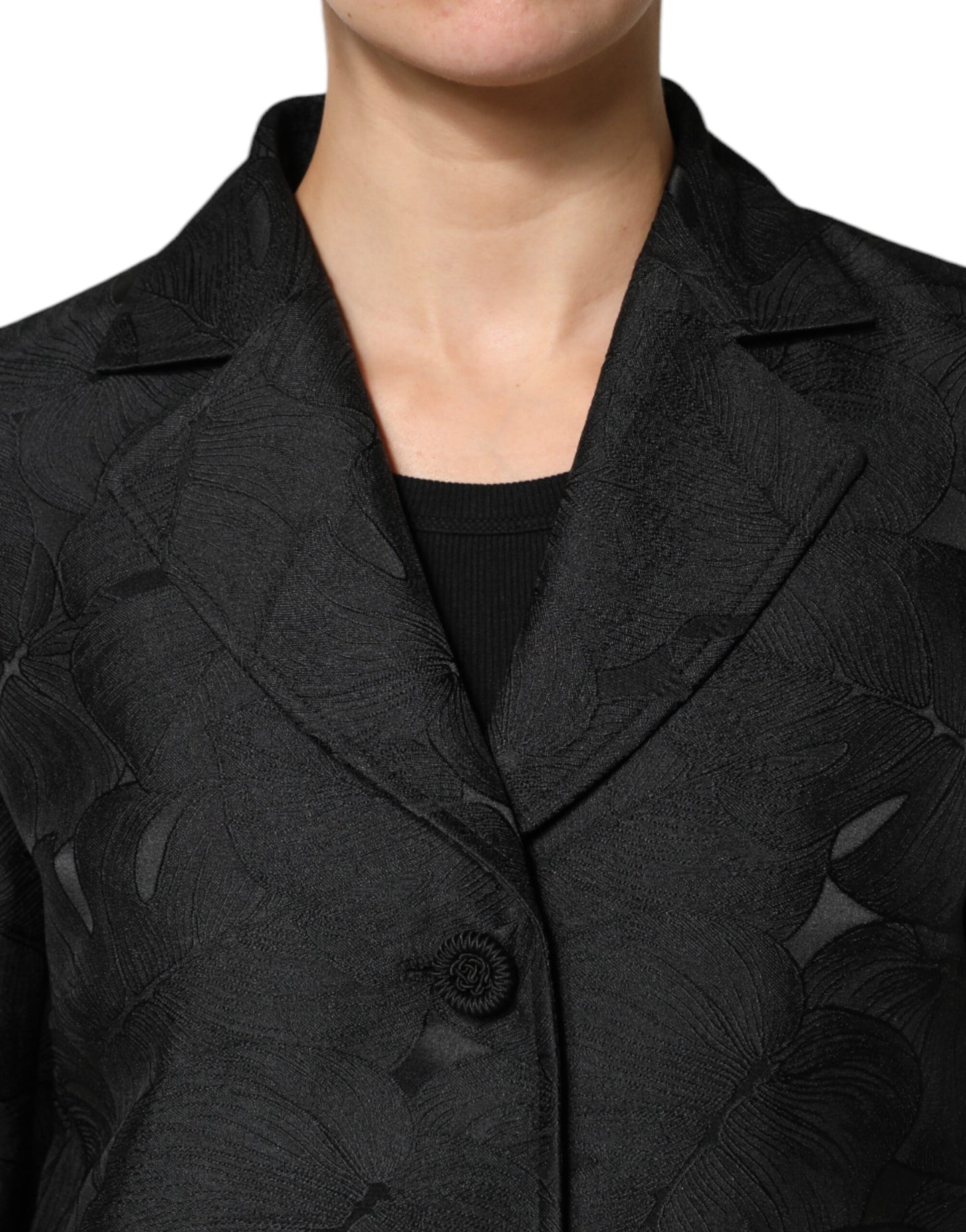 Dolce &amp; Gabbana – Schwarze, einreihige Trenchcoat-Jacke