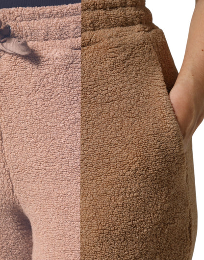 Dolce &amp; Gabbana – Braune Jogginghose mit Logo-Schild und gerader Hose