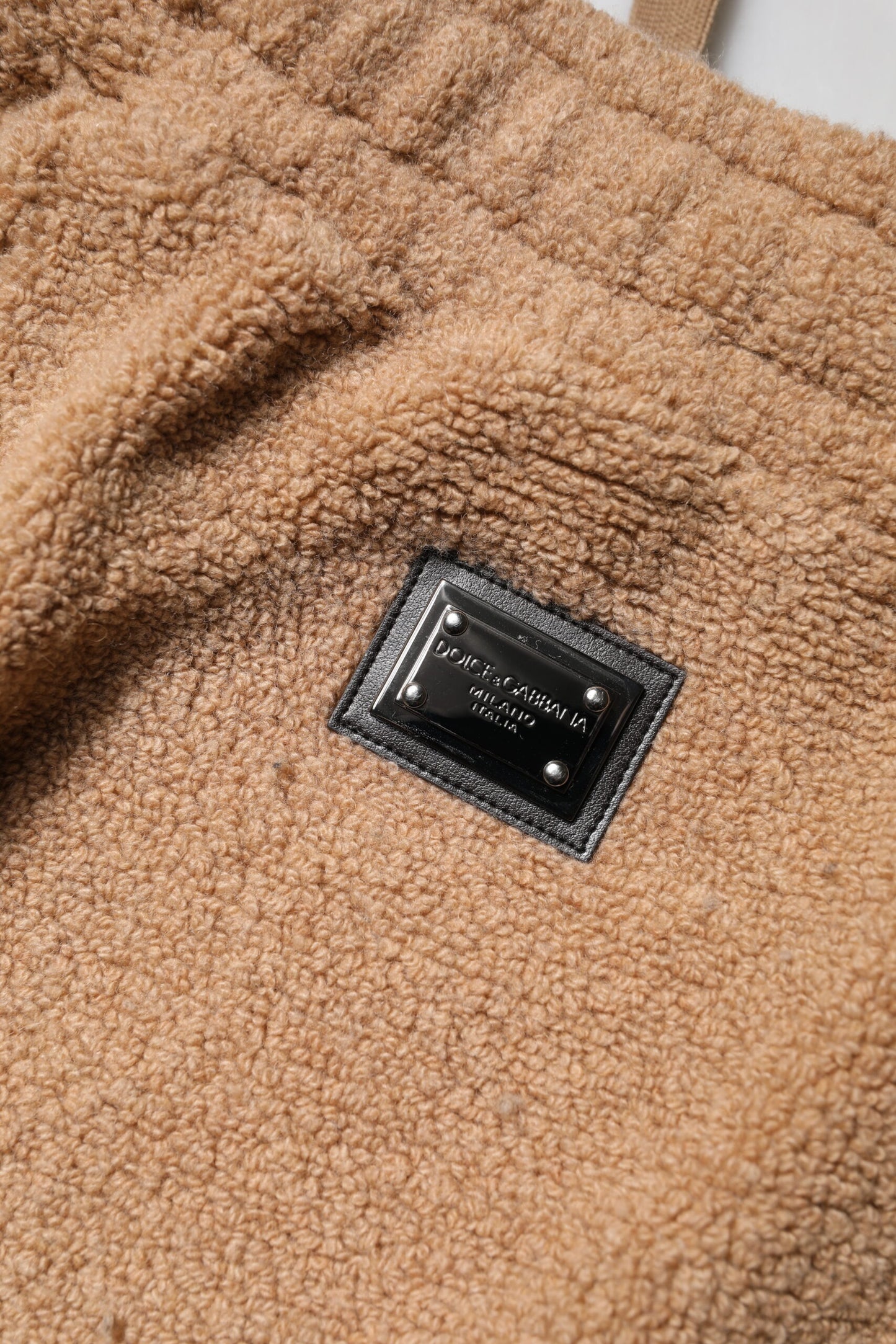 Dolce &amp; Gabbana – Braune Jogginghose mit Logo-Schild und gerader Hose