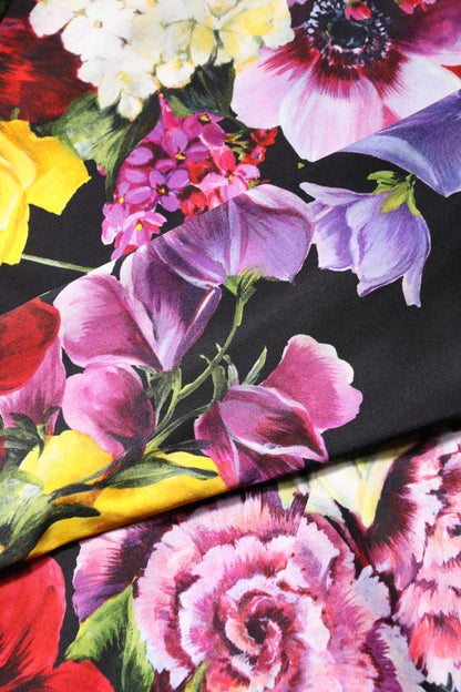 Dolce &amp; Gabbana – Mehrfarbiges Ortensies-Blusetop mit langen Ärmeln