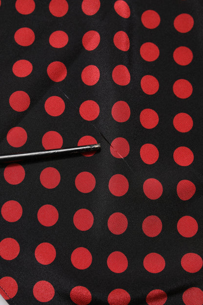 Dolce &amp; Gabbana – Langärmliges Seidentop mit schwarzen und roten Punkten