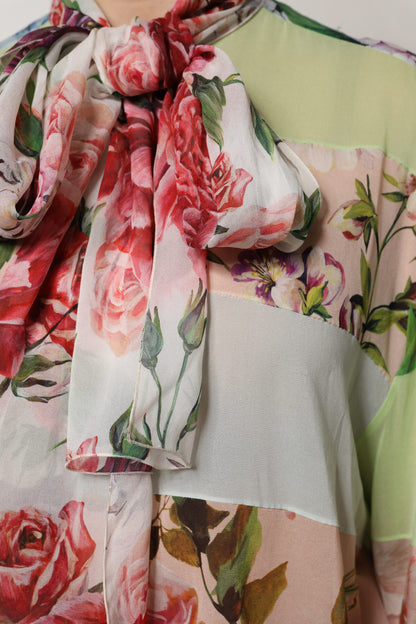 Dolce &amp; Gabbana – Mehrfarbiges, langärmliges Oberteil mit Blumen-Patchwork