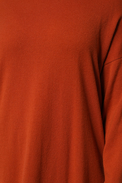 Alpha Studio – Dunkelorangefarbener Rollkragenpullover mit langen Ärmeln