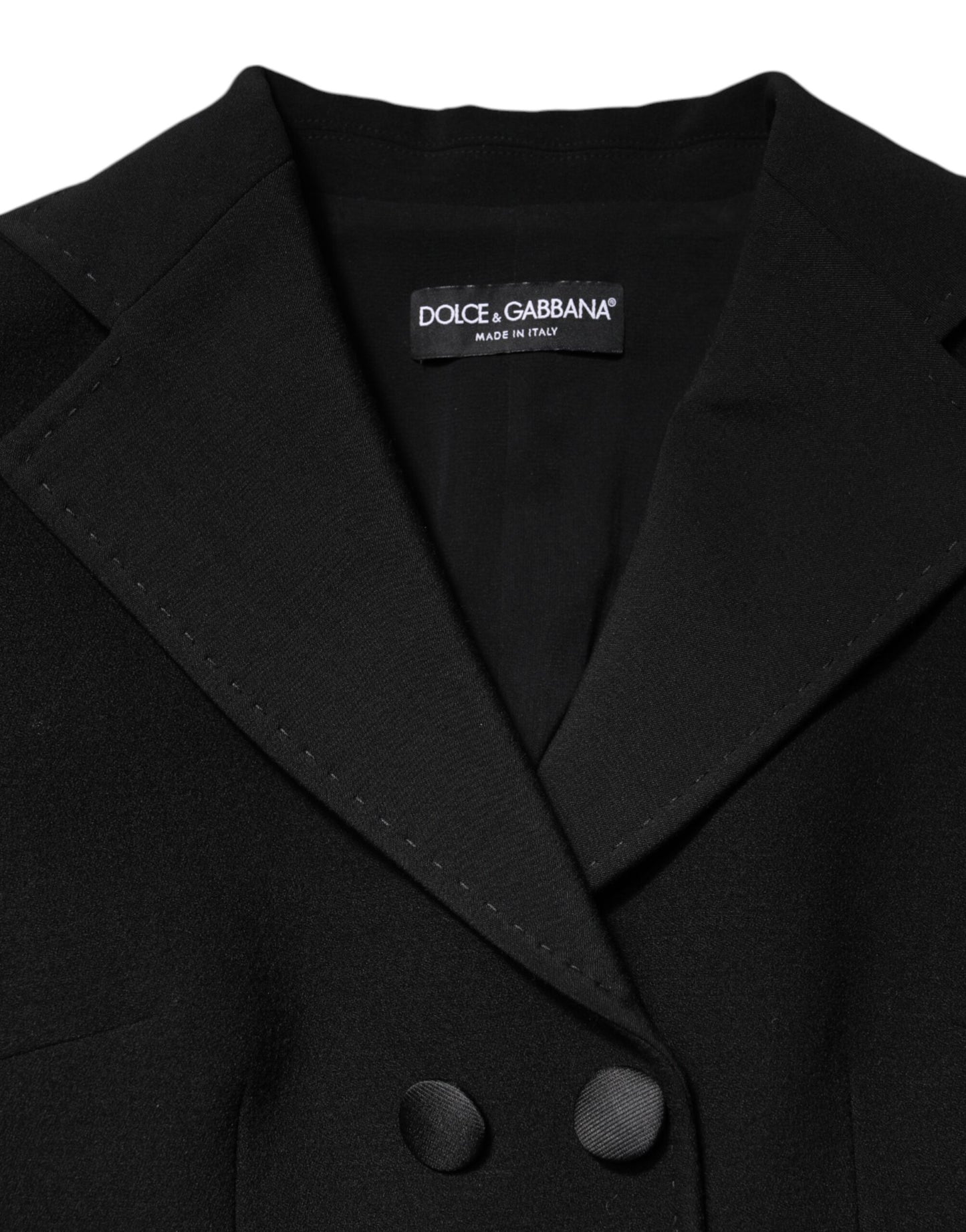 Dolce &amp; Gabbana – Zweireihige Manteljacke aus schwarzer Wolle