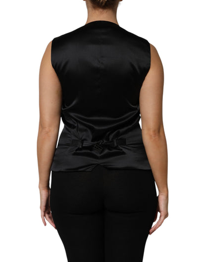 Dolce &amp; Gabbana – Ärmelloses Trägertop aus Jacquard mit silbernem Blumenmuster