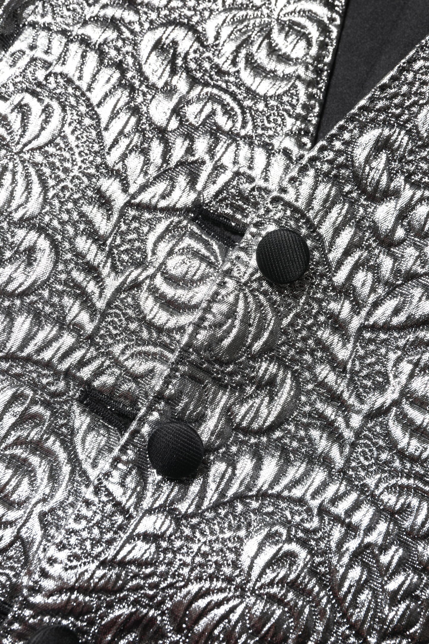 Dolce &amp; Gabbana – Ärmelloses Trägertop aus Jacquard mit silbernem Blumenmuster