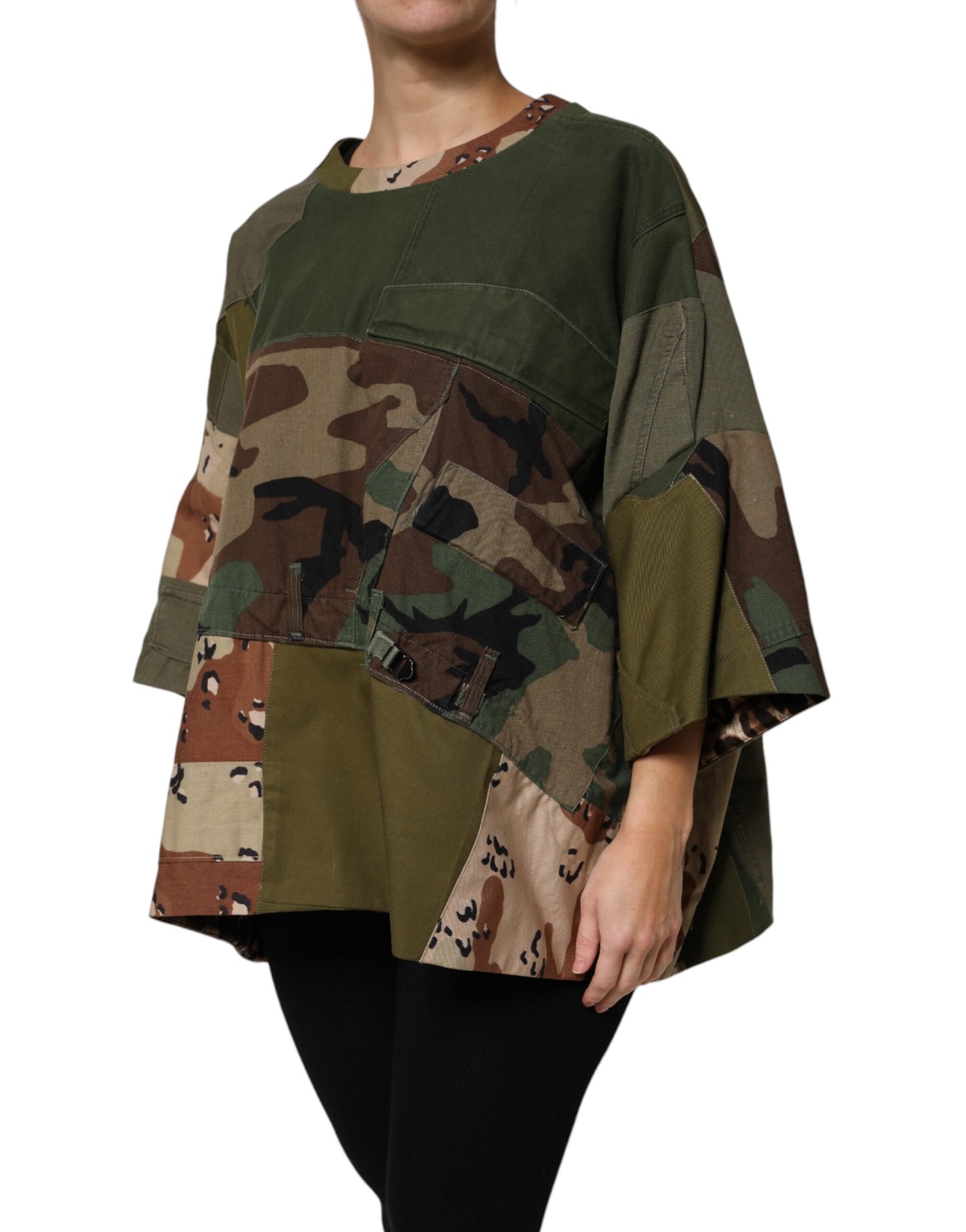 Dolce &amp; Gabbana – Mehrfarbiges Oversize-T-Shirt mit Camouflage-Muster