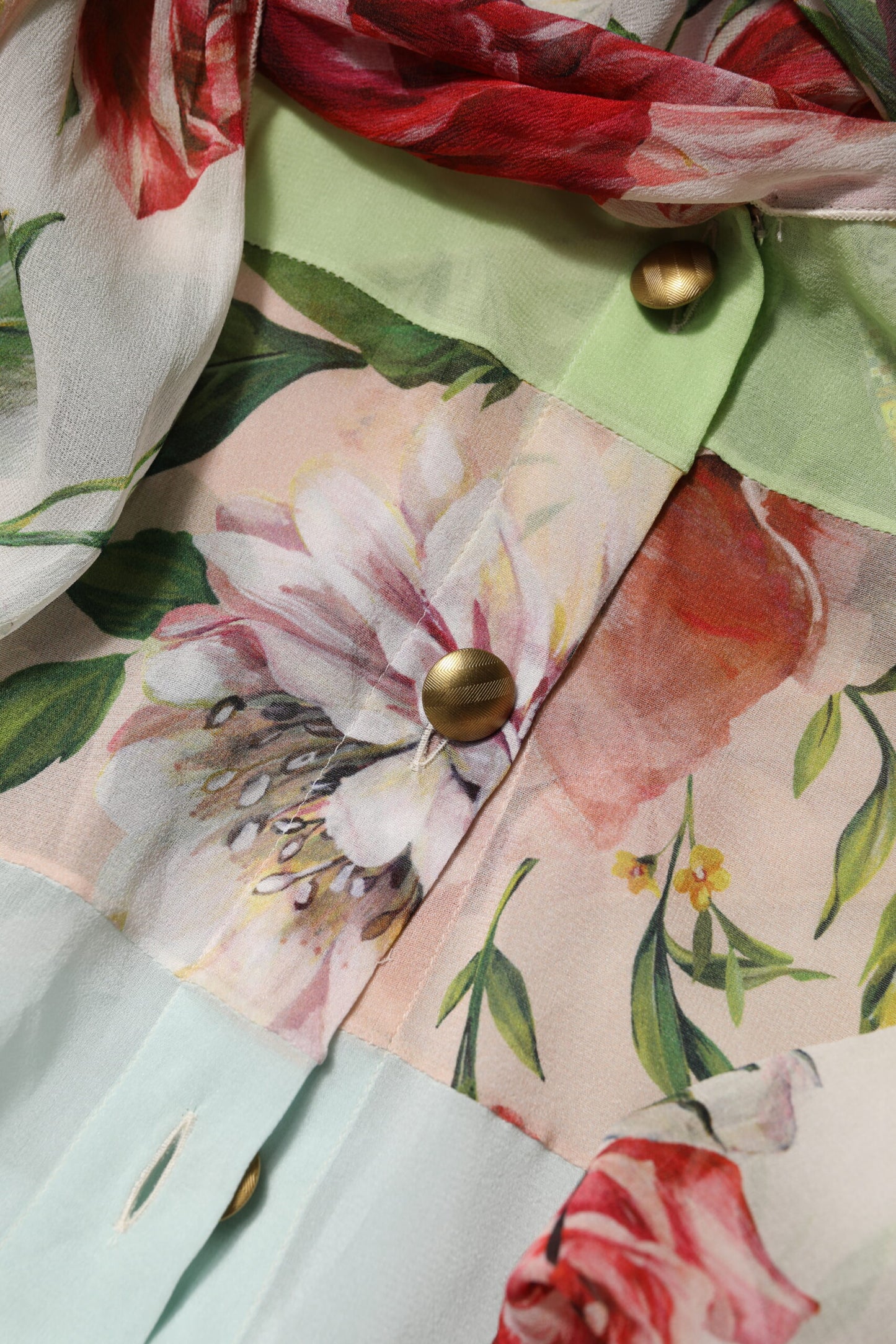 Dolce &amp; Gabbana – Mehrfarbiges, langärmliges Oberteil mit Blumen-Patchwork