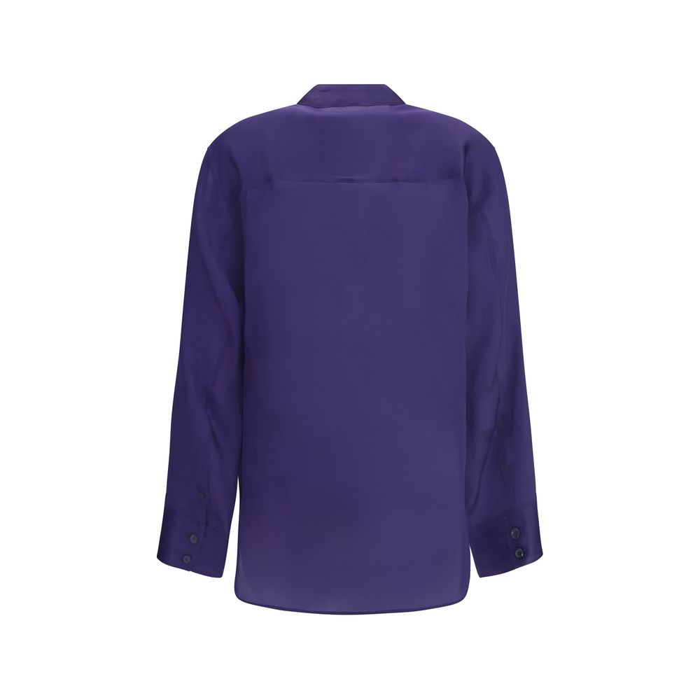 Khaite Purple Silk Dress Shirt