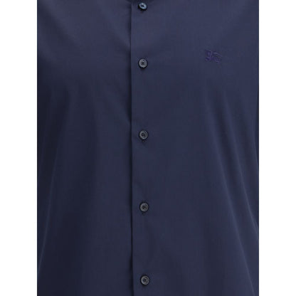 Burberry Blaues Baumwoll-Kurzarmhemd