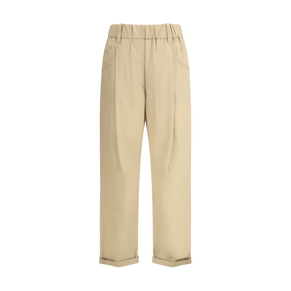 Brunello Cucinelli Baumwollhose mit Gummizug