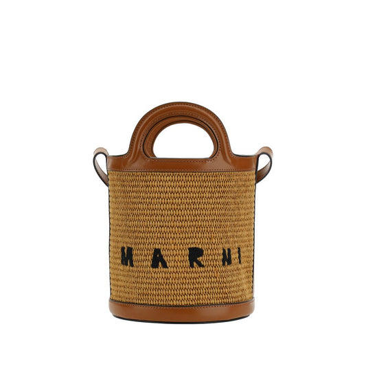 Marni Braune Baumwoll-Henkeltasche