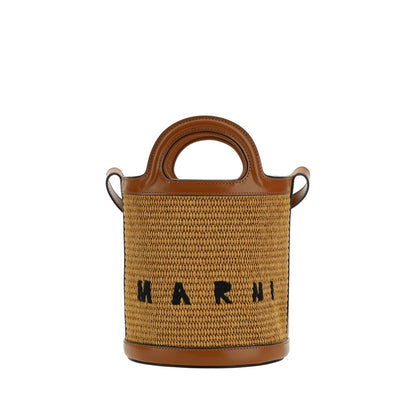 Marni Braune Baumwoll-Henkeltasche