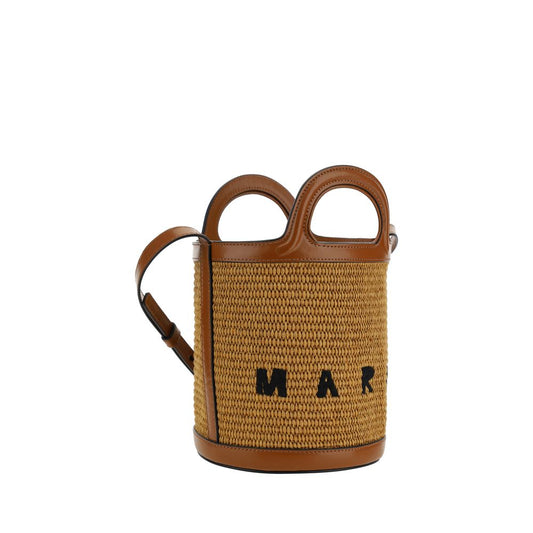 Marni Braune Baumwoll-Henkeltasche