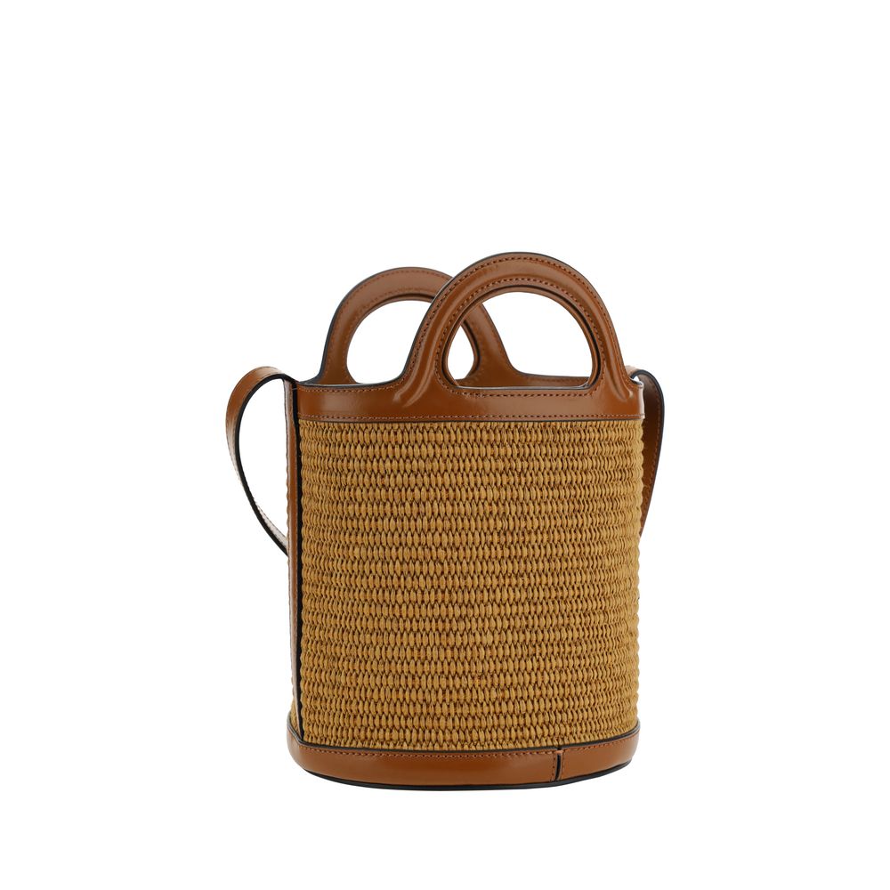 Marni Braune Baumwoll-Henkeltasche