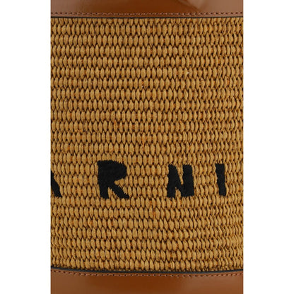 Marni Braune Baumwoll-Henkeltasche