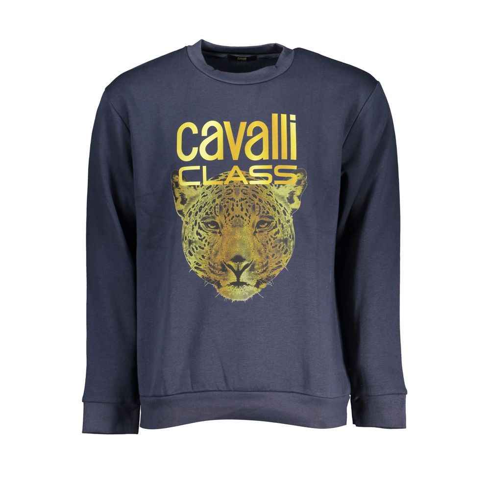 Cavalli Class Blauer Baumwollpullover für Herren