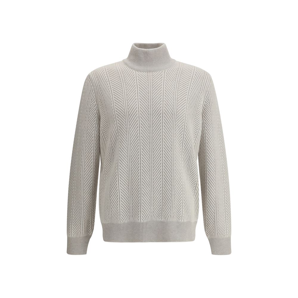 Brunello Cucinelli Weißer Kaschmir-Pullover aus Kaschmir