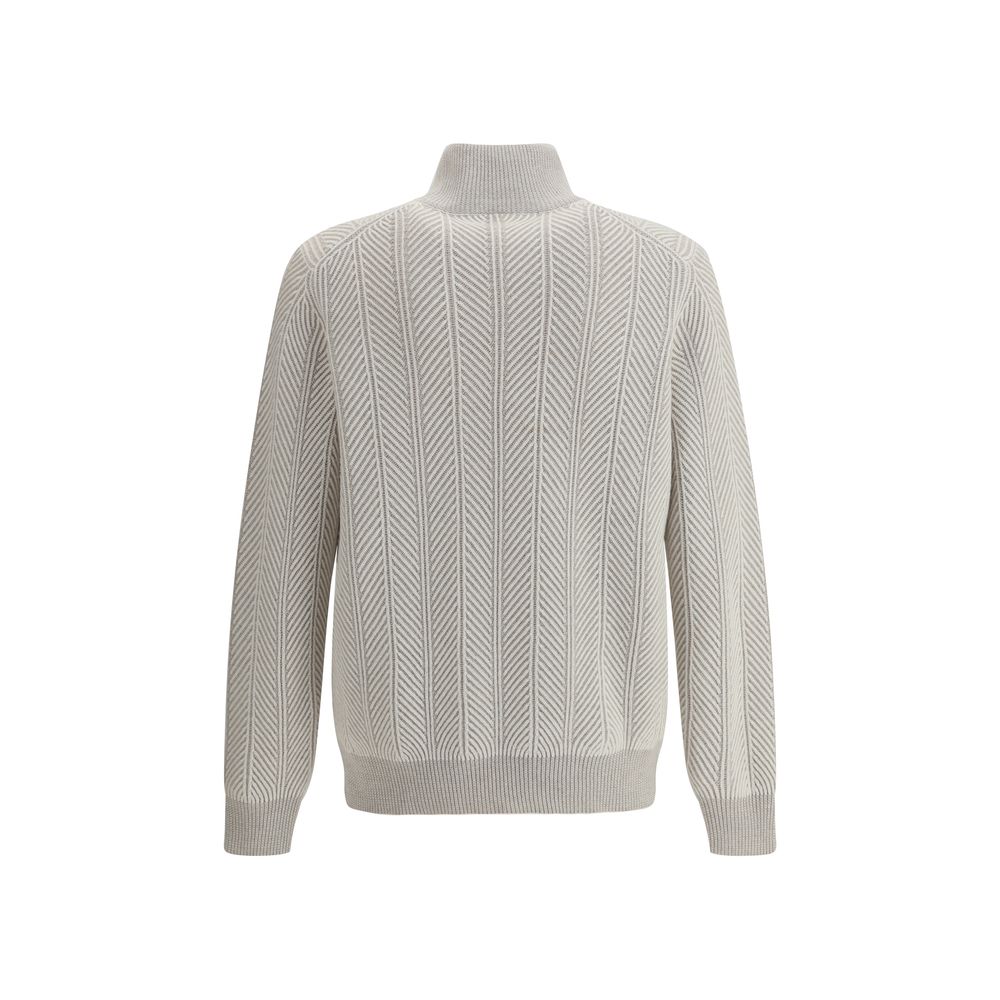 Brunello Cucinelli Weißer Kaschmir-Pullover aus Kaschmir