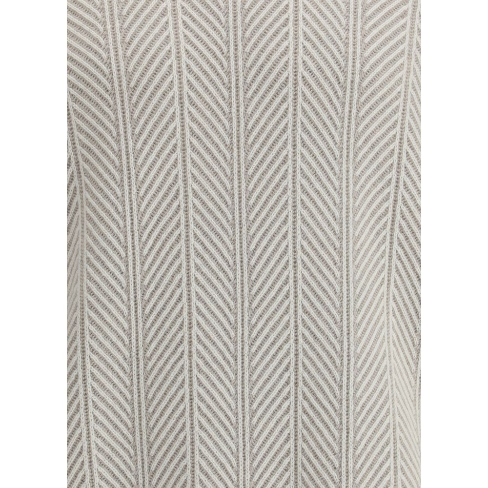 Brunello Cucinelli Weißer Kaschmir-Pullover aus Kaschmir