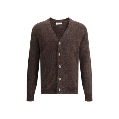 Brunello Cucinelli braune Alpaka-Vicugna-Paco-Strickjacke