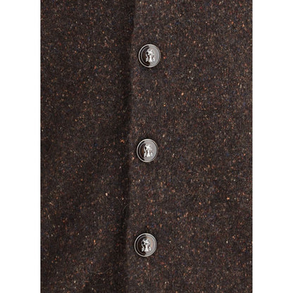 Brunello Cucinelli braune Alpaka-Vicugna-Paco-Strickjacke