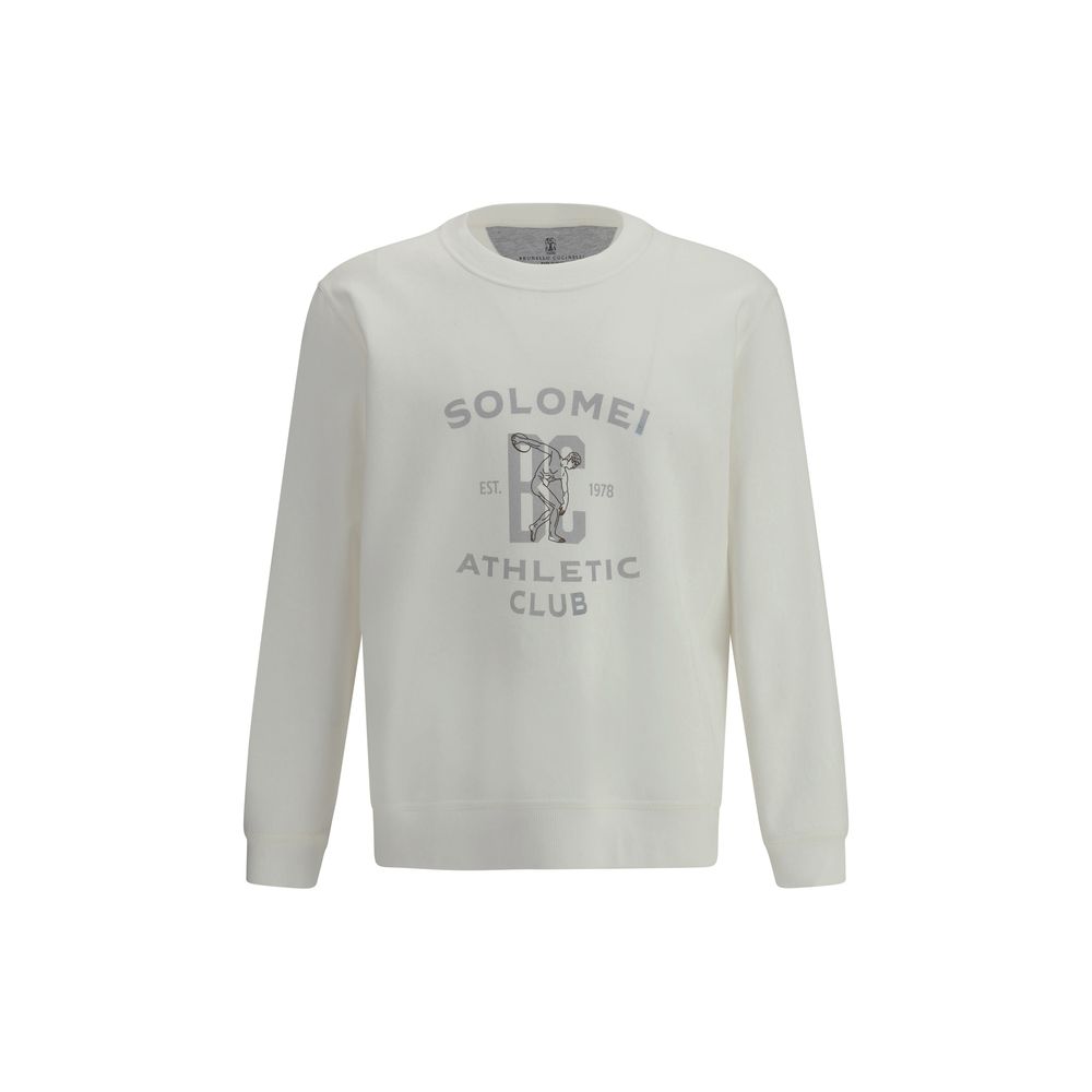 Brunello Cucinelli Weißes Baumwoll-Sweatshirt