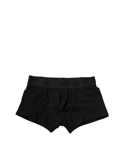 Dolce & Gabbana Black Cotton Stretch Regular Boxer Underwear