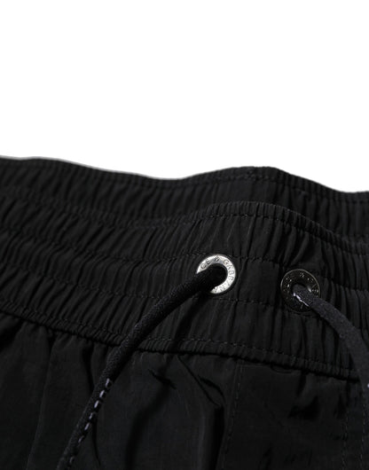 Dolce & Gabbana Black Polyester Beachwear Men Shorts Swimwear