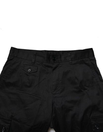 Dolce &amp; Gabbana – Schmale, formelle Hose aus schwarzer Baumwolle