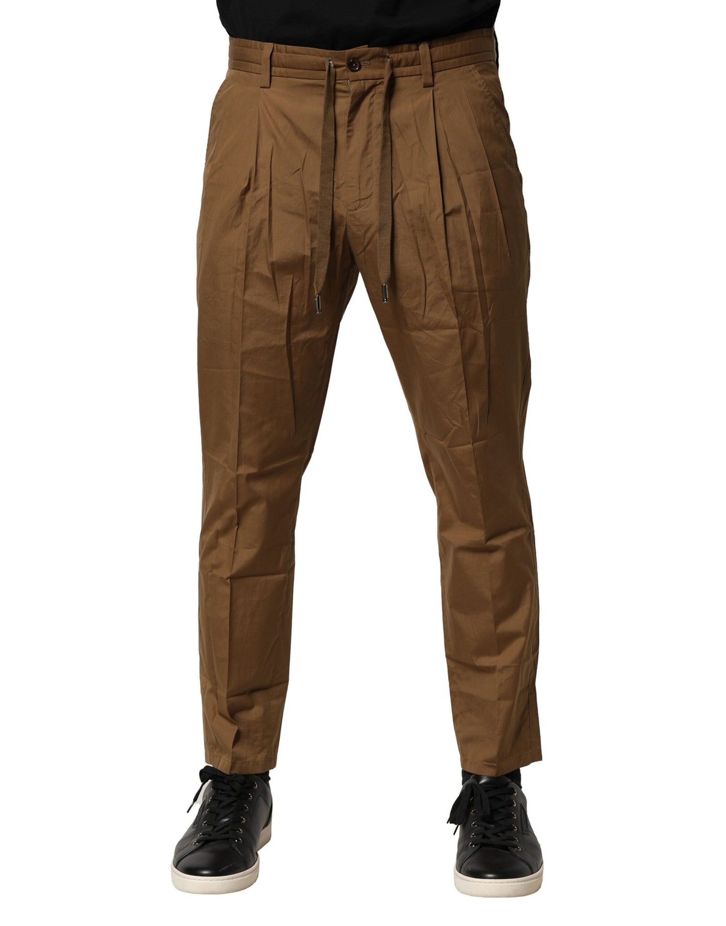 Dolce &amp; Gabbana Braune Chinohose aus Baumwolle mit mittlerer Taille für Herren