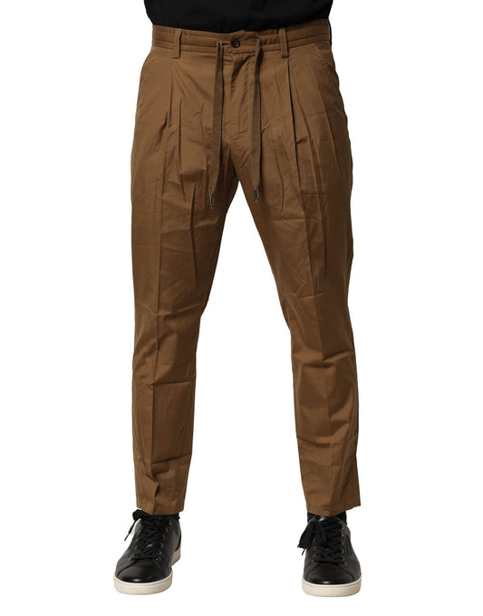 Dolce &amp; Gabbana Braune Chinohose aus Baumwolle mit mittlerer Taille für Herren
