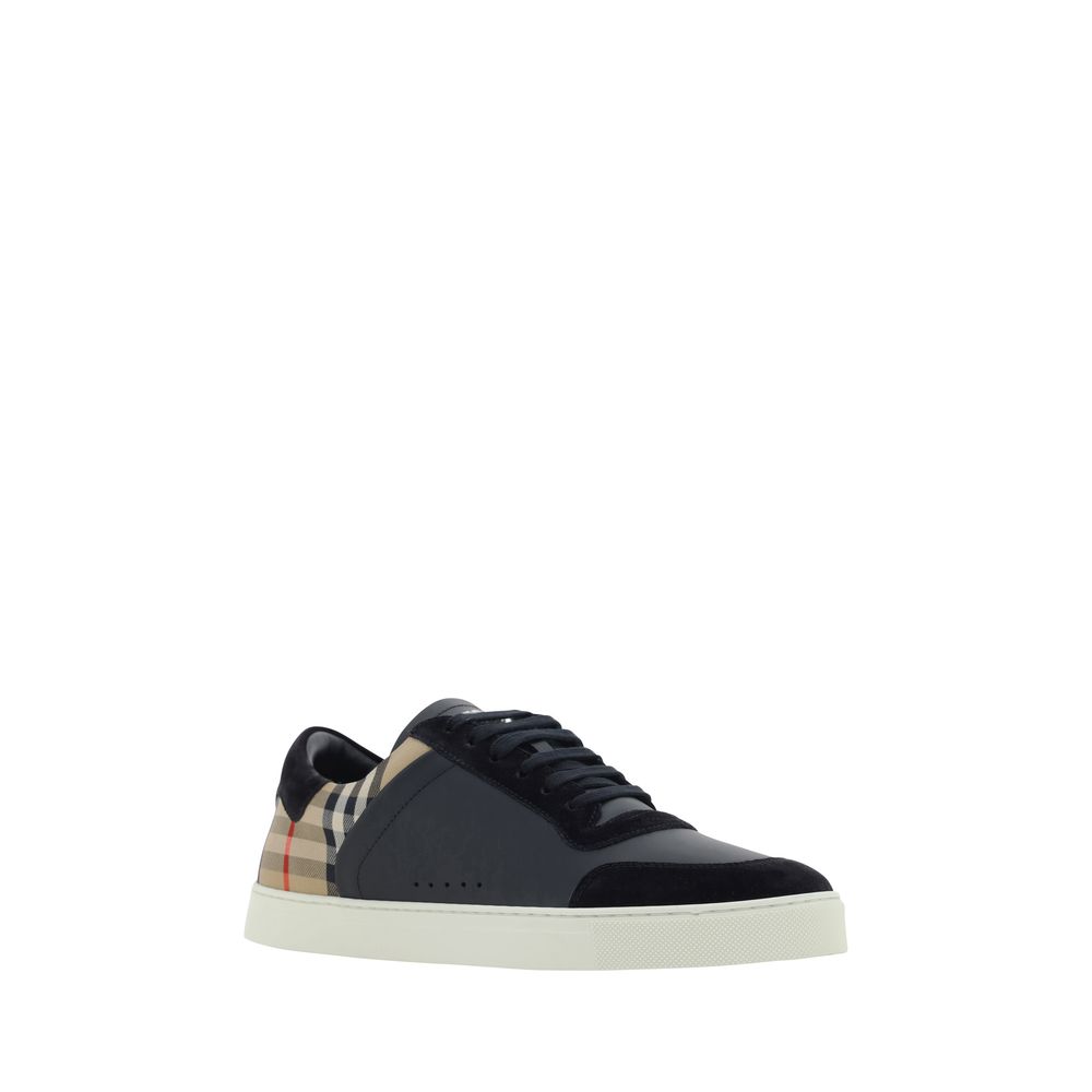 Burberry Mehrfarbige Kalbsleder Bos Taurus Sneaker mit niedrigem Schaft