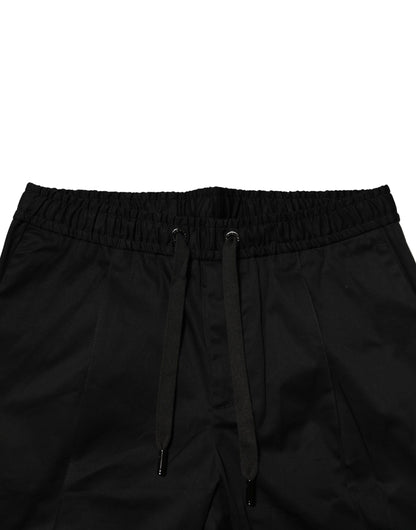 Dolce &amp; Gabbana – Schwarze Jogginghose aus Baumwolle mit mittlerer Taille