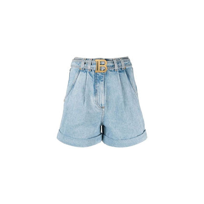 Balmain Blue Cotton Short