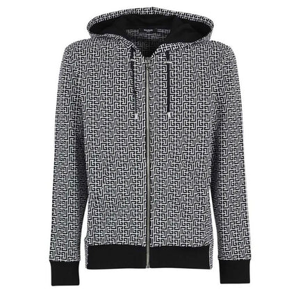 Balmain Herrenpullover aus schwarzer Baumwolle