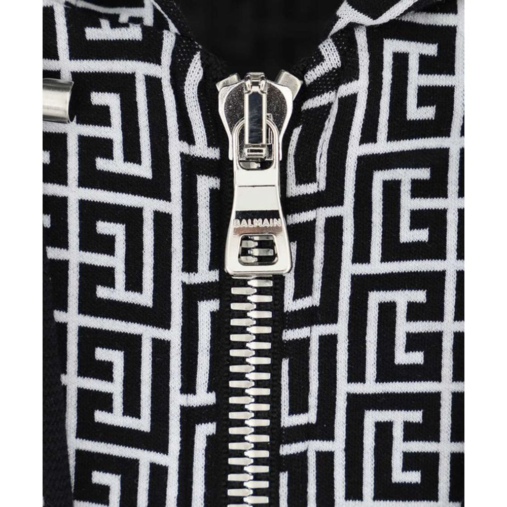 Balmain Herrenpullover aus schwarzer Baumwolle